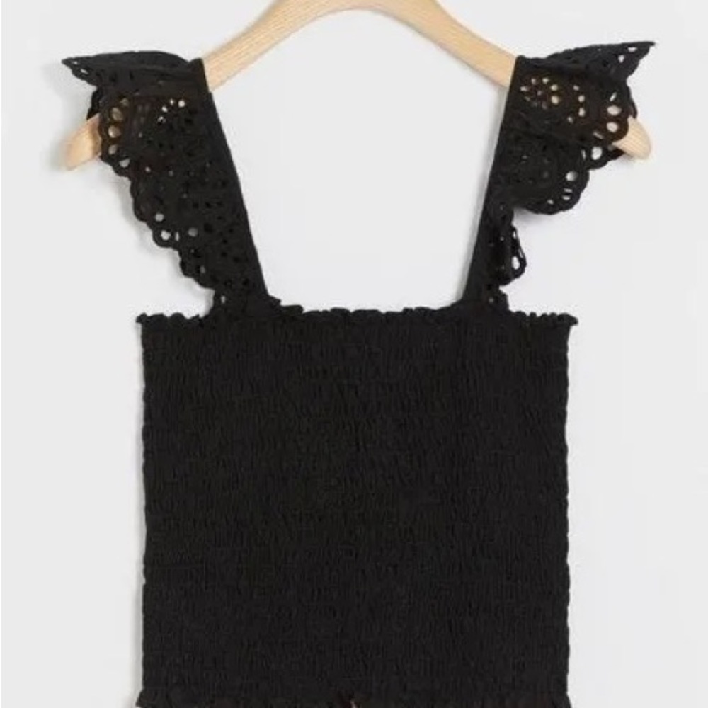 Anthropologie smocked cropped top M